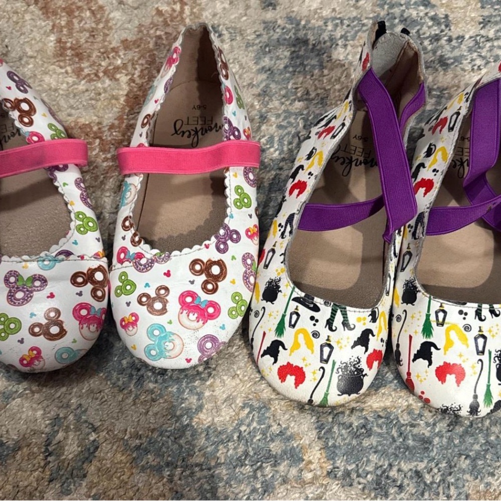 Monkey Feet Kids Dress Shoes with Pink and Purple Accents